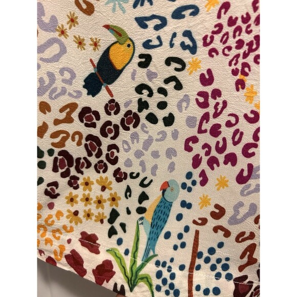 Emily Lovelock Eva Floral Animal Pattern Blouse Size 8-10 Boho Preppy Designer - Picture 4 of 6